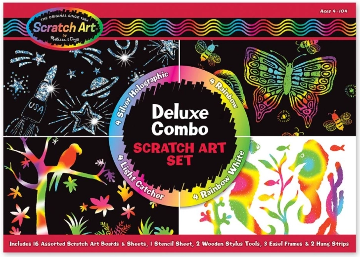 Set deluxe de láminas para rascar Melissa & Doug 16 uds