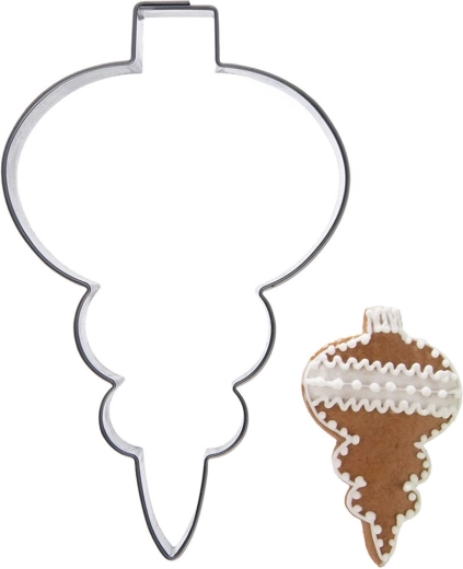 Cortador metálico para galletas: adorno navideño (punta) 8,8 cm