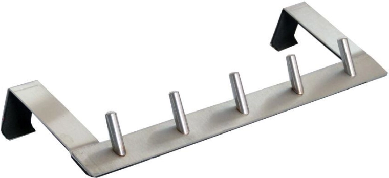Perchero de acero inoxidable para puerta con 5 ganchos 35 × 12 × 7 cm