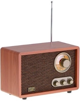 Diseño retro de madera y sonido nítido