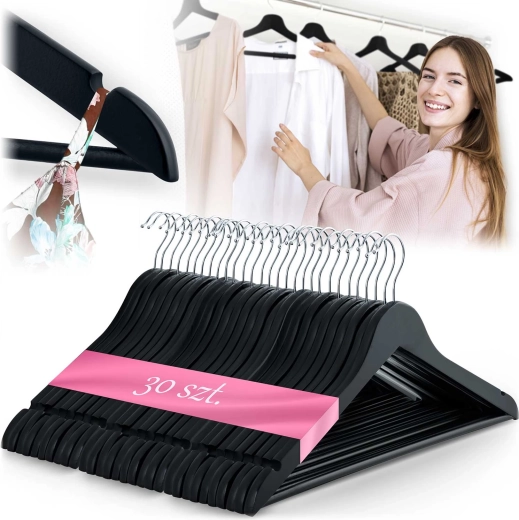 Perchas de madera para ropa Massido – set de 30 uds
