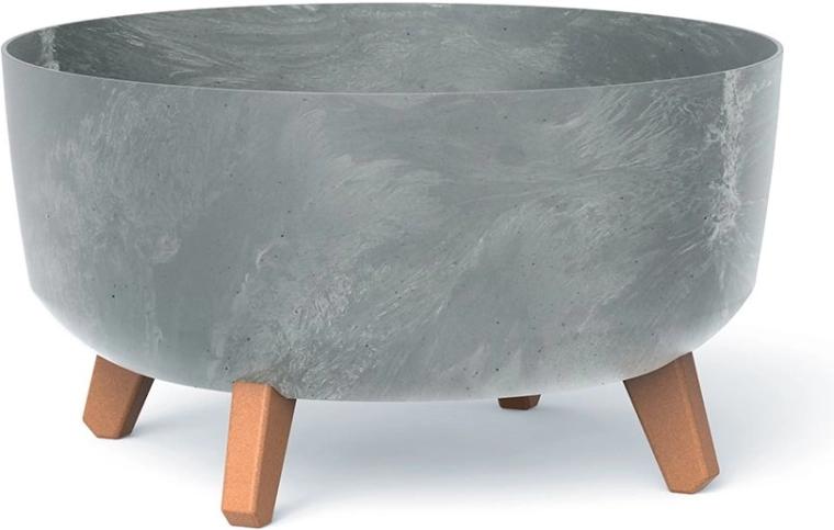 Maceta Prosperplast Gracia Low con efecto hormigón 38 cm, gris