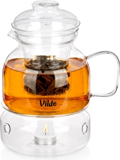 Tetera de vidrio con filtro y calentador 1,5 l Vilde