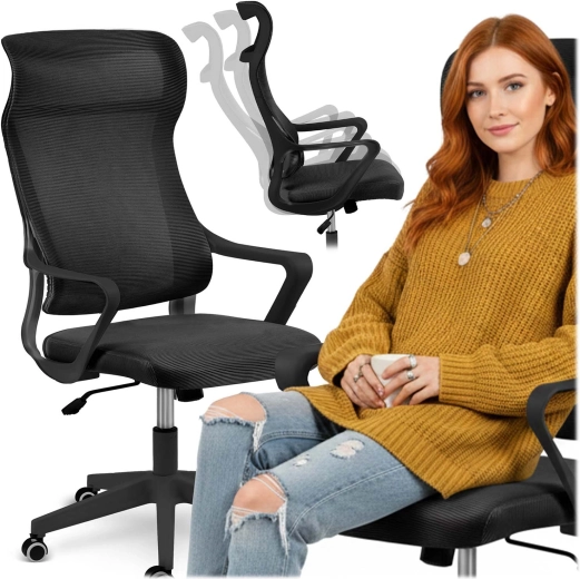 Silla de oficina de micromalla Sofotel Labi negra