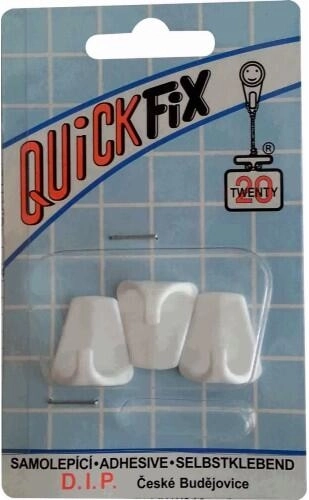 Ganchos de plástico autoadhesivos blancos (3 uds.)