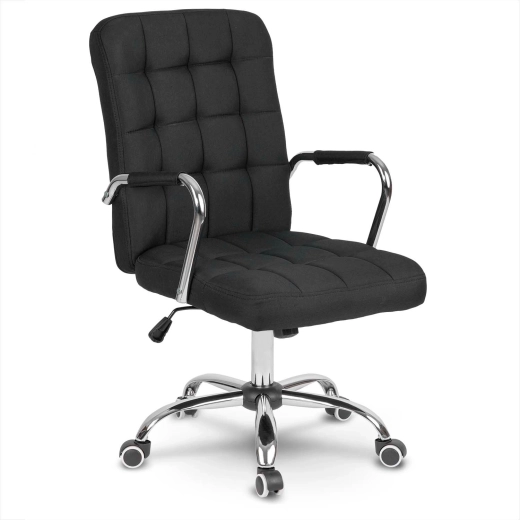 Sillón de oficina tapizado en tela Benton negro