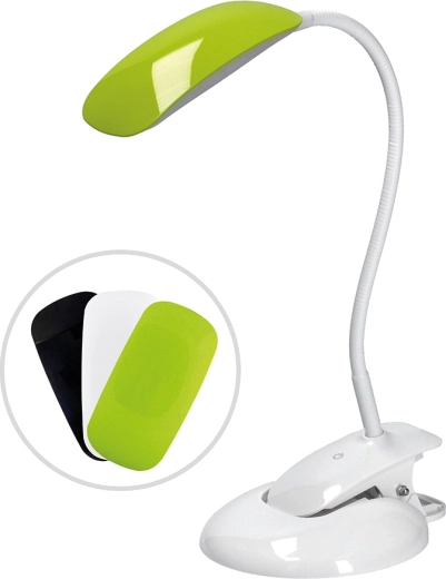 Lámpara LED regulable Solight 2 en 1 con pinza y base, 5 W, 4000 K, con 3 cubiertas