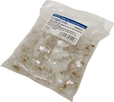 Conectores RJ45 CAT5 sin apantallar 8P8C – paquete de 100 uds.