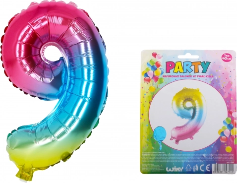 Globo inflable arcoíris número 9