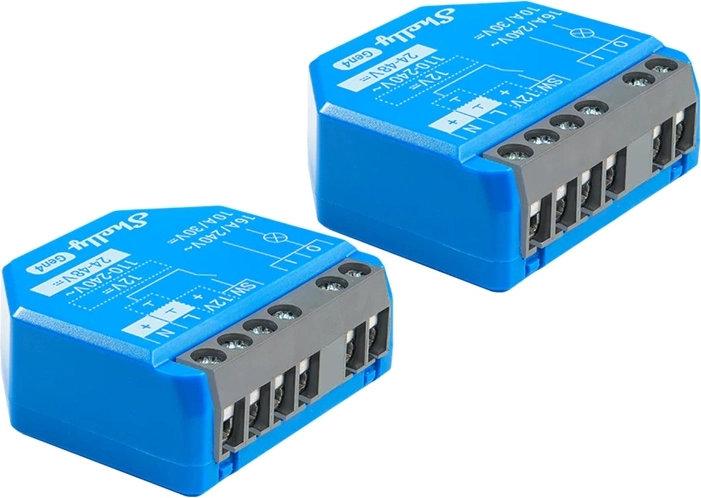 Juego de 2 relés inteligentes Shelly 1 Gen4 con soporte para Zigbee y Matter