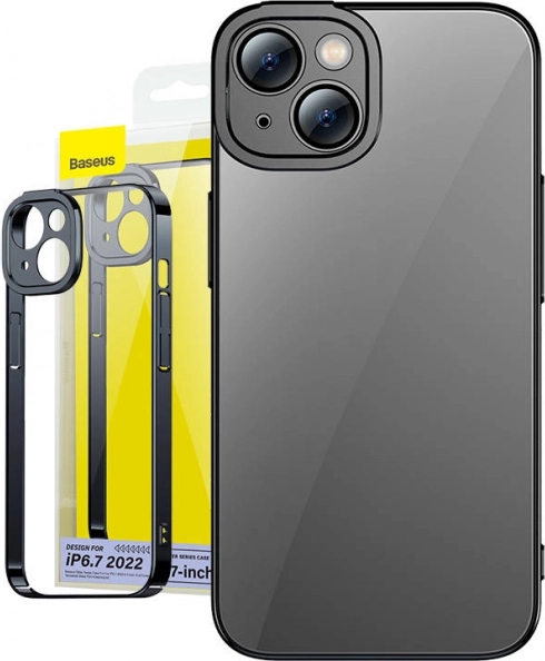 Set de funda transparente Baseus Glitter y vidrio templado para iPhone 14 Plus