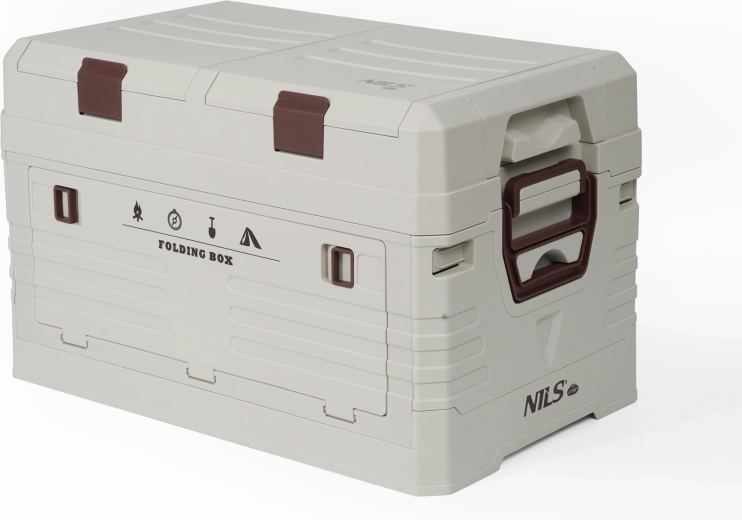 Caja de almacenamiento plegable con tapa 42 l NILS Camp gris
