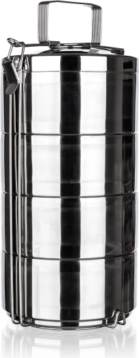 Portacomidas de acero inoxidable de doble pared 16 cm, 4 niveles AKCENT