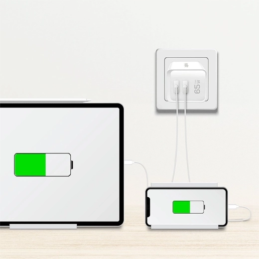 Dos puertos USB‑C para carga simultánea