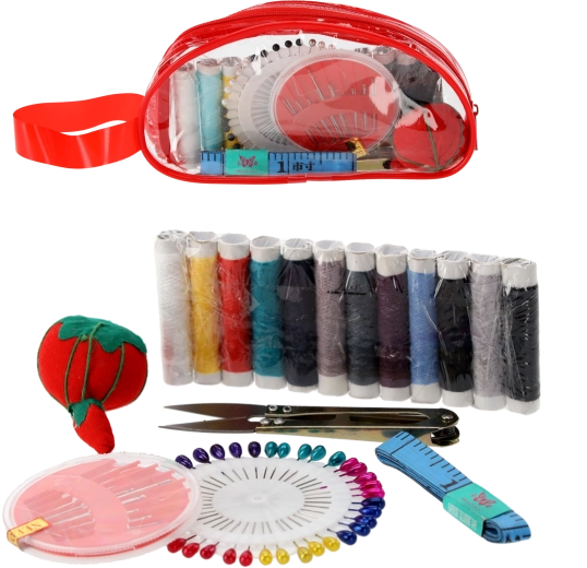 Set de costura de 6 piezas en estuche transparente