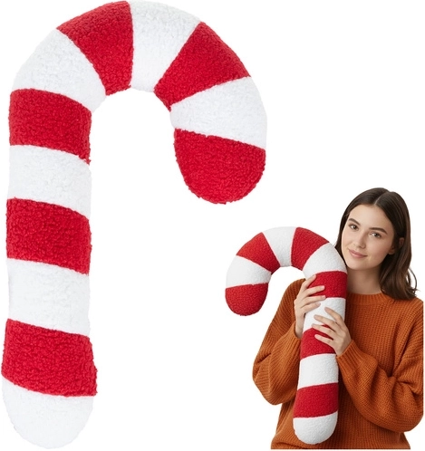Cojín decorativo navideño con forma de bastón de caramelo Ruhhy - 1 pieza