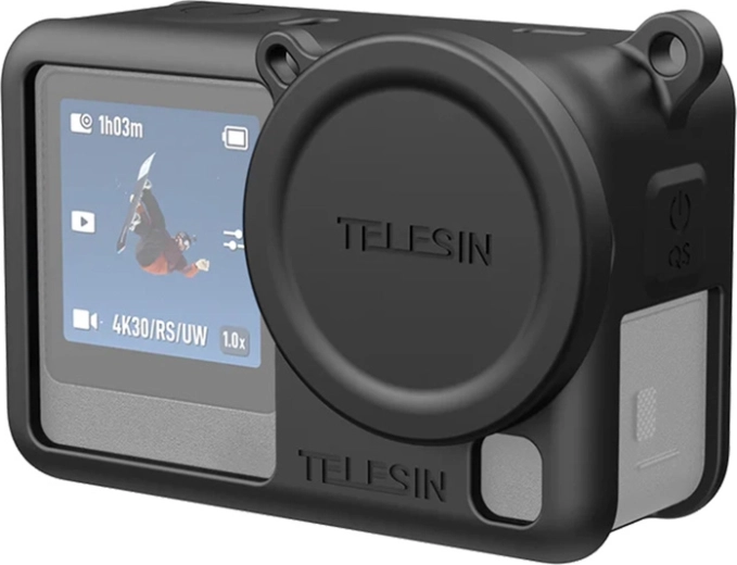 Funda protectora de silicona Telesin para DJI Osmo Action 6 negra