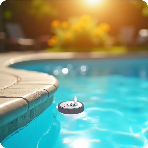 Medición inalámbrica de la temperatura del agua de la piscina