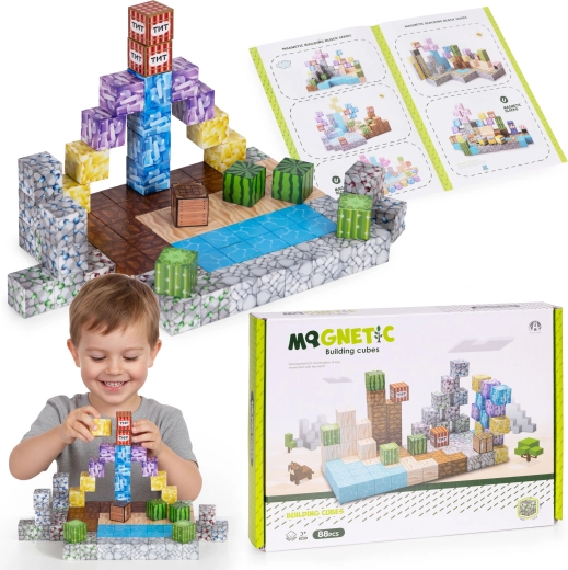 Juego de construcción magnético para niños, 88 piezas