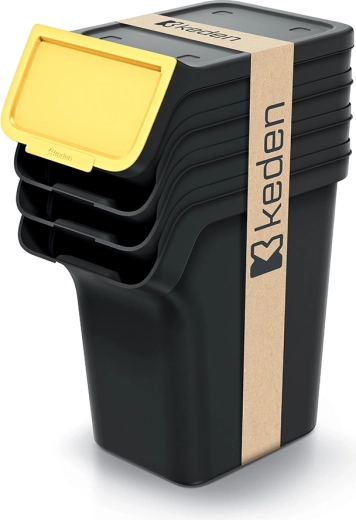 Juego apilable de cubos para residuos clasificados 4×20 l KEDEN STACKBOX