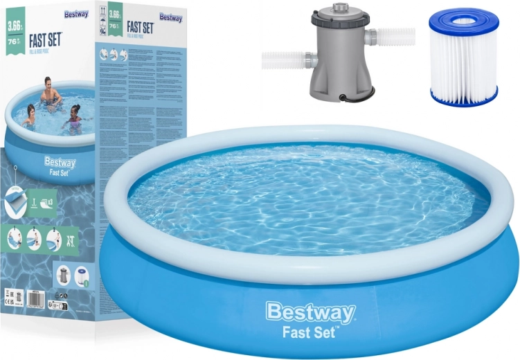 Piscina hinchable Bestway Fast Set 366 × 76 cm