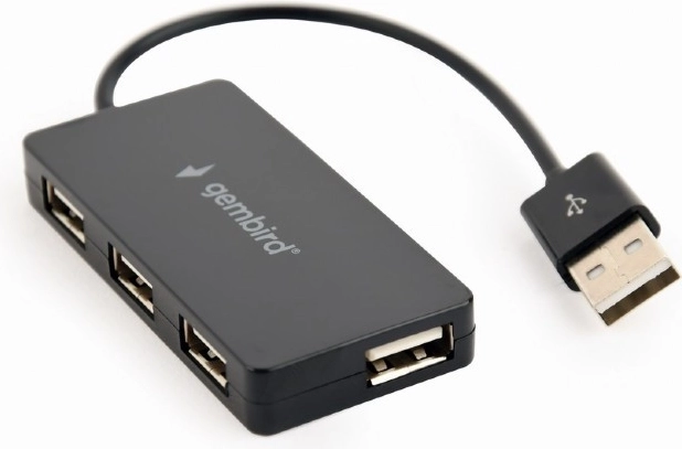 Hub USB negro de 4 puertos