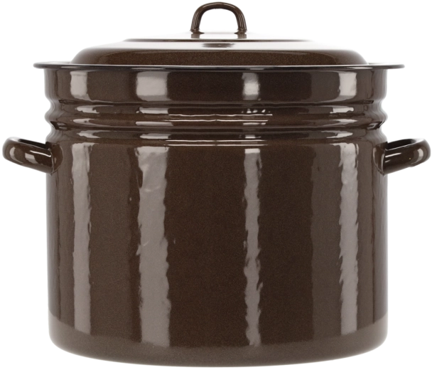 Olla esmaltada 40 l, 40 cm, marrón con tapa