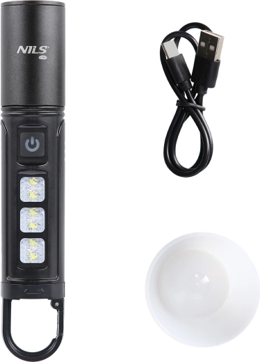 Linterna LED multifunción NILS Camp 800 lm, recargable con difusor y LED laterales