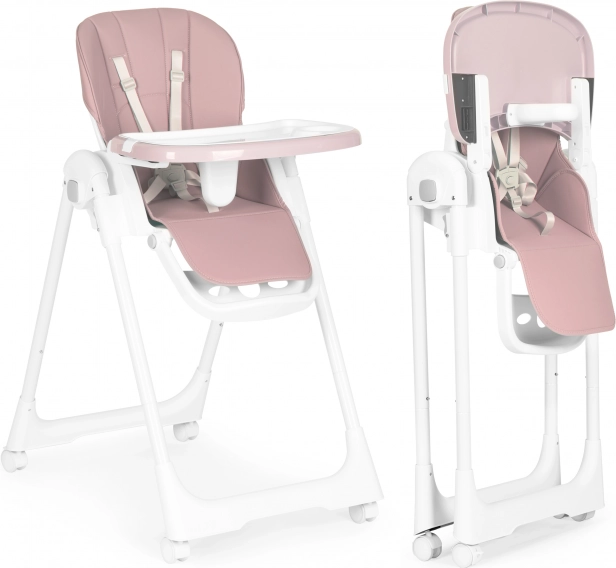 Trona con altura ajustable, ecopiel, bandeja doble, rosa ECOTOYS