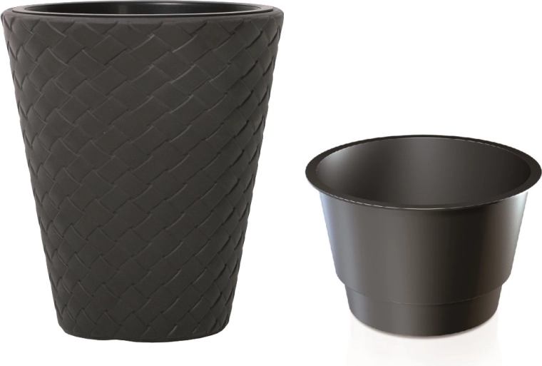 Maceta Matuba con inserto de 30 cm antracita