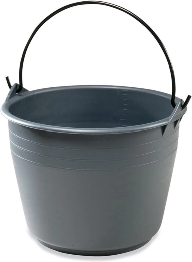 Cubo agrícola gris de 18 l apto para contacto con alimentos