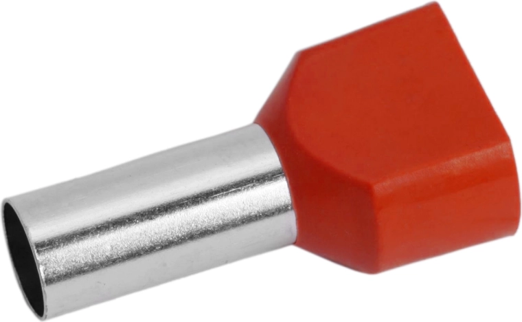 Terminal de cable con aislamiento rojo para 2× 10 mm²