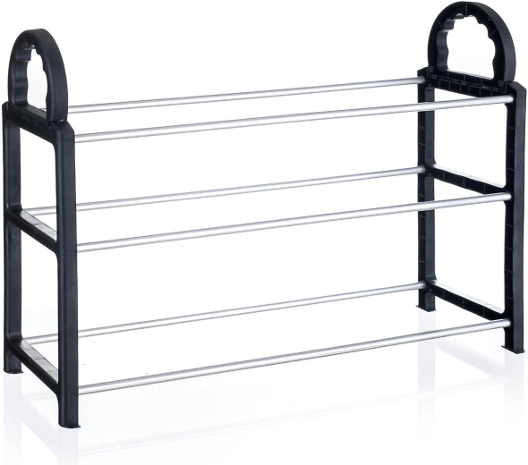 Zapatero Bolton de 3 niveles 65 × 17 × 42 cm negro
