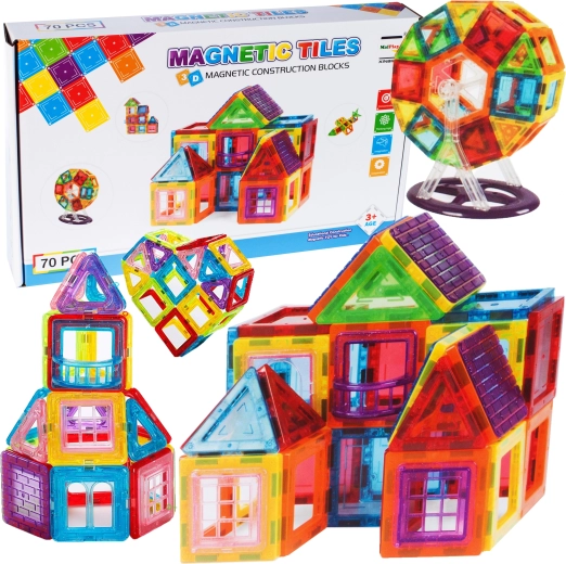 Juego de construcción 3D magnético – 70 piezas