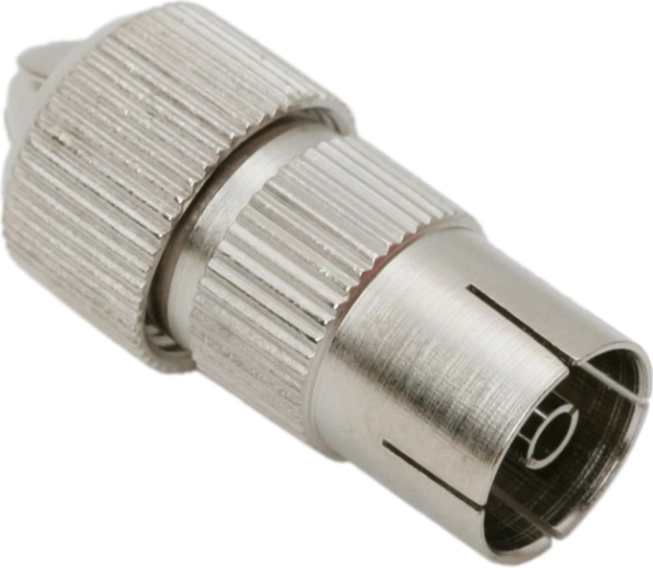 Toma coaxial de televisión metálica
