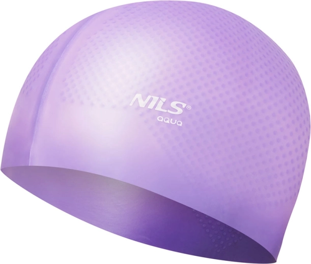 Gorro de natación de silicona NILS Aqua NQC Dots morado