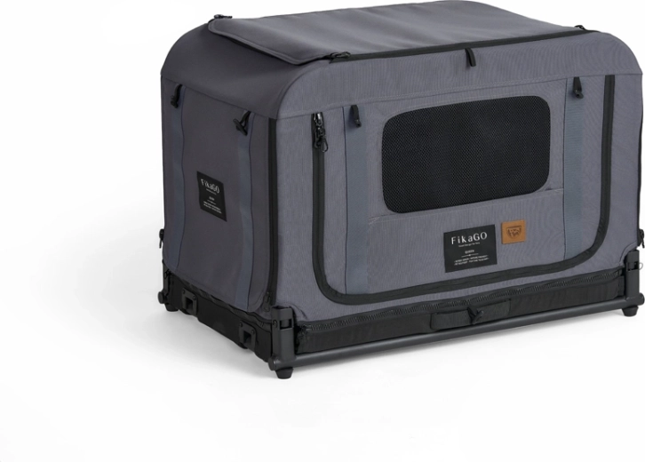 Fikago transportín tipo kennel plegable Queen S gris