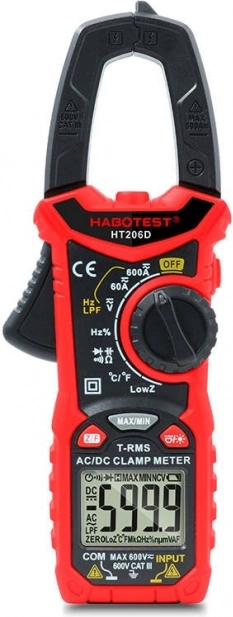 Multímetro digital de pinza Habotest HT206D True RMS con NCV y LPF