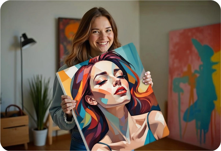 Obra terminada lista para colgar