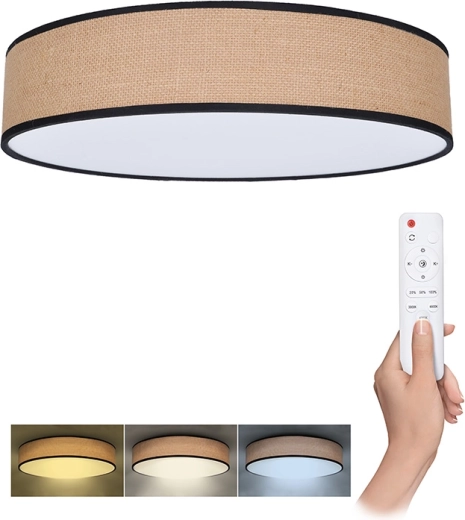 Lámpara LED de techo y pared Solight Brownie con mando a distancia, 48 W, 3360 lm, 40 cm, CCT, regulable