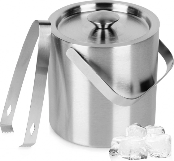 Cubitera térmica de acero inoxidable con pinzas y tapa 1,3 l Vilde