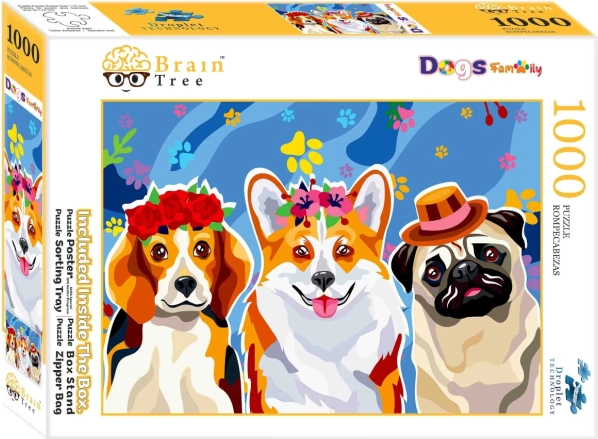 Puzzle Brain Tree familia de perros 1000 piezas