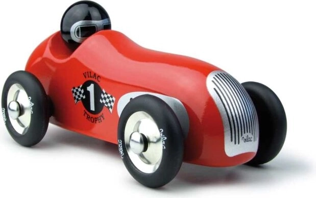 Coche de carreras histórico rojo Vilac