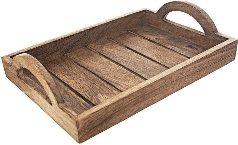 Bandeja de servir de madera de mango 30,5 × 20,5 cm