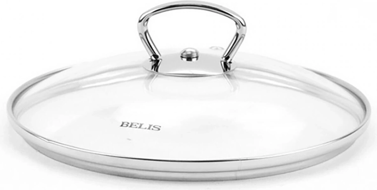 Tapa de vidrio de 16 cm con pomo de acero inoxidable