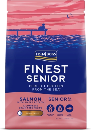 Fish4Dogs Finest pienso para perros senior de raza pequeña salmón y boniatos 1,5 kg