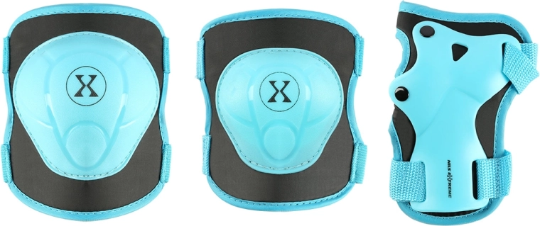 Juego de protecciones NILS Extreme para patinaje y skateboard – Azul