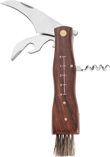 Cuchillo para setas de acero inoxidable con mango de madera