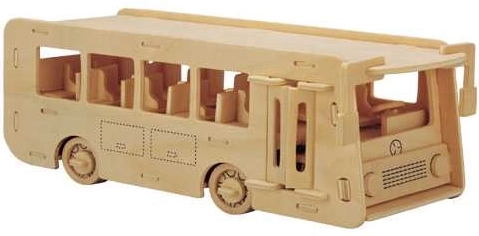 Woodcraft Rompecabezas 3D de madera autobús