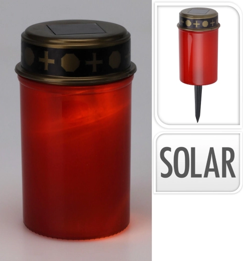 Vela LED de cementerio con carga solar, con pincho, 12 cm